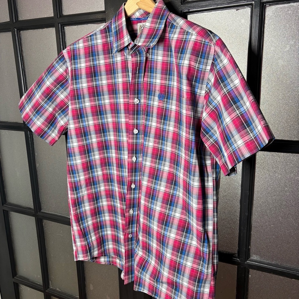 Retro CINCH Cowboy Button Down • Red & Blue Plaid